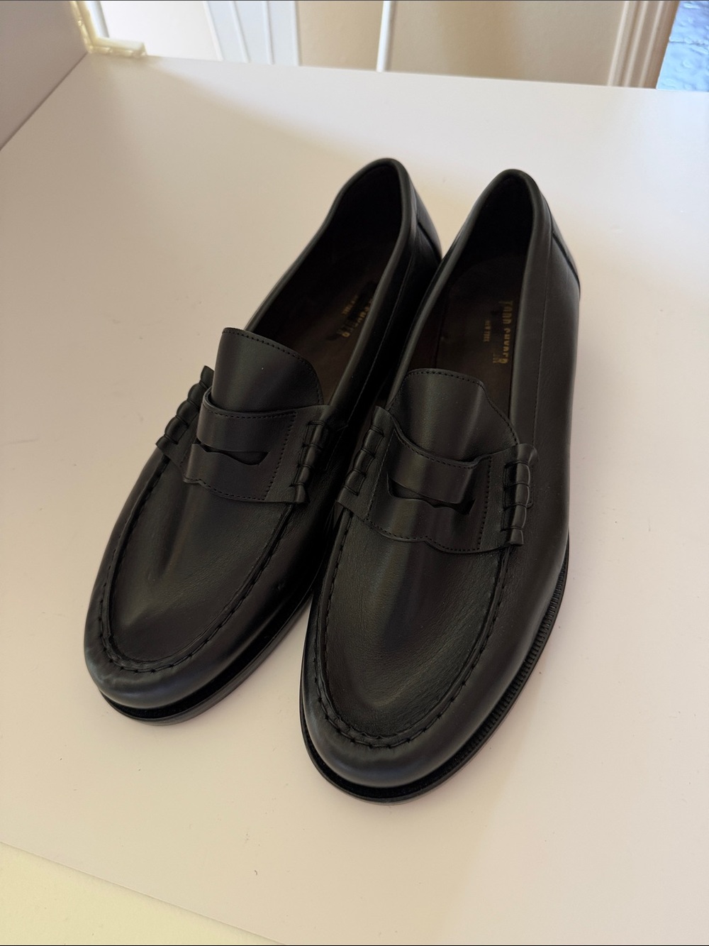 Todd Snyder Classic Mens Black Leather Penny Loafers Sz 10.  New Tub9